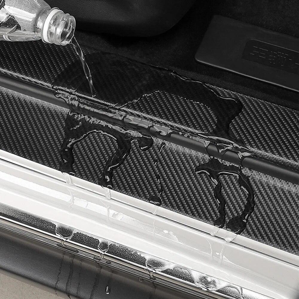 Car-styling Car Trunk Bumper Protector Stickers 3D Carbon Fiber Car Protector Film Self-Adhesive Anti Scratches Auto Accessories