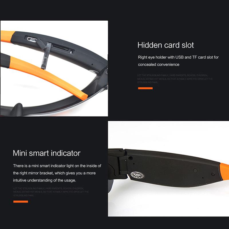 Модные солнцезащитные очки с камерой 1080p, широкоугольные уличные видеозапись, очки для глаз, спортивные умные солнцезащитные очки, видеокамера