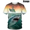 2024 мужские футболки, винтажные футболки с изображением акулы, одежда оверсайз, летние топы с короткими рукавами, уличные футболки для мальчиков, пуловеры, мужские рубашки