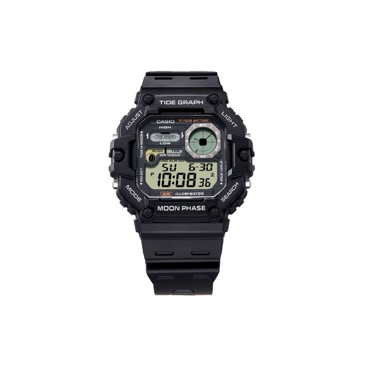 Casio Стандартная серия 100M Водонепроницаемые Модные Спортивные Кварцевые Часы Ремешок из Смолы Мужские часы Черные WS-1700H-1AJF