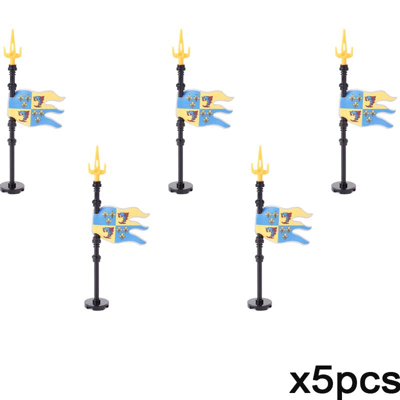 Набор строительных блоков MOC «Средневековый флаг и замок», фигурки, аксессуары, лев, орел, замок Древнего Рима, рыцарский плащ, игрушка-подарок.