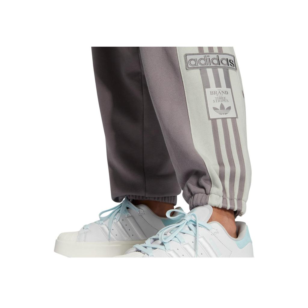 adidas Оригинальные SS22 однотонные спортивные брюки с вышитым логотипом на шнурке и боковой пуговицой, винтажные манжеты, женские брюки, серые, коричневые, IC8128