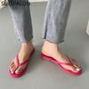 Fashion SUOJIALUN 2025 Summer Fashion Candy Color Women Slipper Flat Heel Slip On Ladies Outdoor Sandal Beach Casual Slides Flip Flop