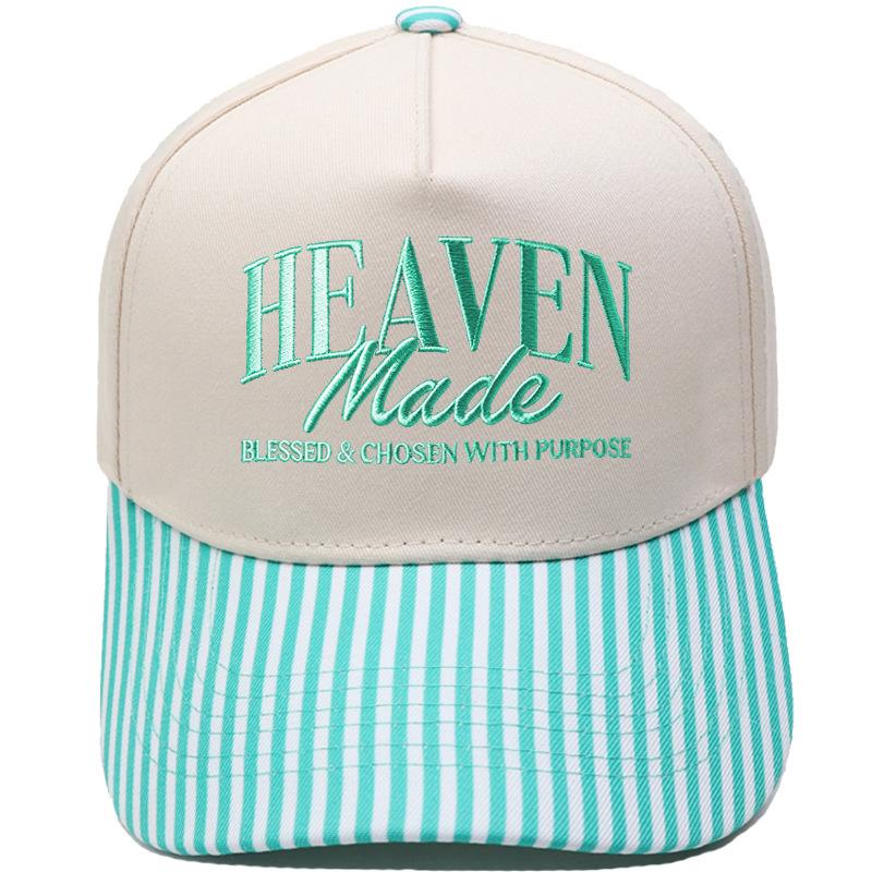 HEAVEN Made Truck Driver Hat Alphabet Embroidery Vintage Leopard Print Color Matching Baseball Cap Men's and Women's Casual