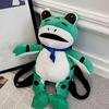 Lonely Frog Plush Backpack Cute Stuffed Animal Shoulder Bag with Adjustable Straps Valentine's Day Gift for Friends