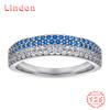 Lindon Classic 925 Sterling Silver Zircon Ring Ladies Jewelry Wedding Promise Party Gift