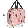 Милая сумка для ланча с клубникой и цветами, многоразовый ланч-бокс для работы, бенто-кулер, многоразовая сумка-тоут, коробки для пикника, сумки-контейнеры с термоизоляцией