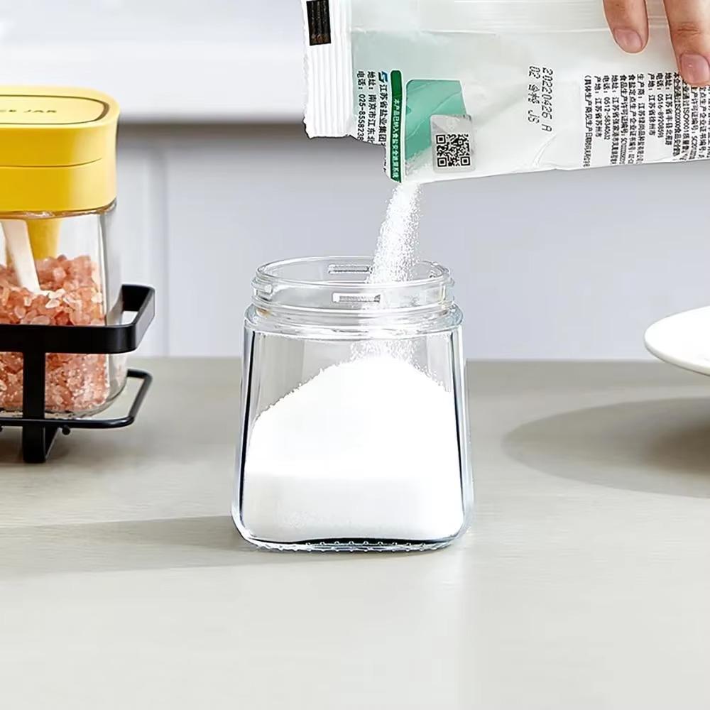 With Handle Kitchen Seasoning Box Safety Seasoning Storage Box Glass Seasoning Jar Household