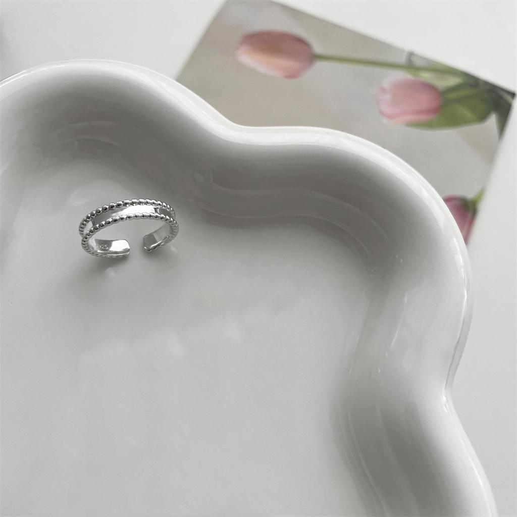 925 стерлингового серебра простое открытое кольцо женское регулируемое нишевое дизайн ins кольцо индивидуальность тренд холодное ювелирное изделие