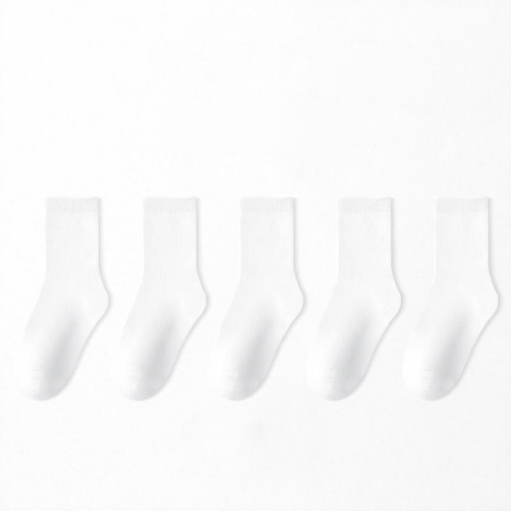 Children's Crew SocksCotton Anti-Bacterial Seamless Spring/Autumn Boys' Girls' School Sports Socks White Black Gray