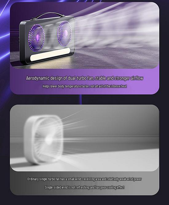 Dual-Headed Air Circulation Fan for Home, Office, and Outdoor Use