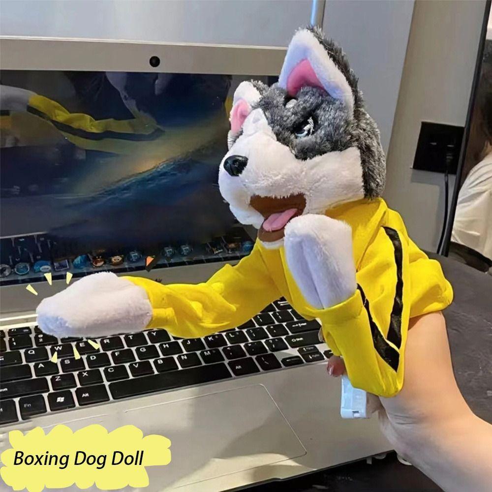 1/2Pcs Plush Husky Vocal Hand Puppet with Sound Tricky Doll Funny Boxing Dog Doll