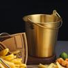   Stainless Steel Pails Small Ice Bucket with Handle for Beverage Wine French Fries Chicken   Home   Parties Use