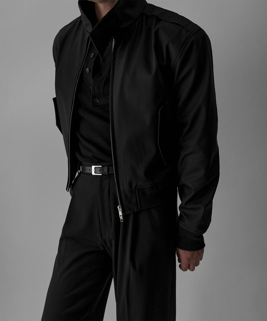 BOWLOW PRODUCT Overlap High-Neck Jacket [Black]