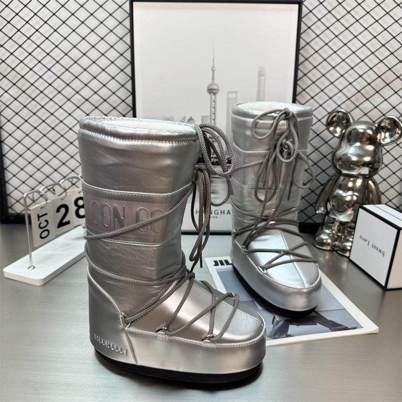 Звездные внутренние ботинки для увеличения роста лунные ботинки 2 зимние новые длинные лыжные ботинки теплые нескользящие снегоступы женские