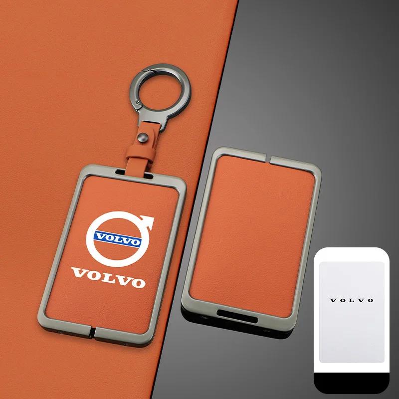 Hub Caps Car Smart NFC Card Key Case Cover Key Bag Shell Holder Protector Fob For Volvo EM90 EX30 2024 Polestar Auto Interior Ac