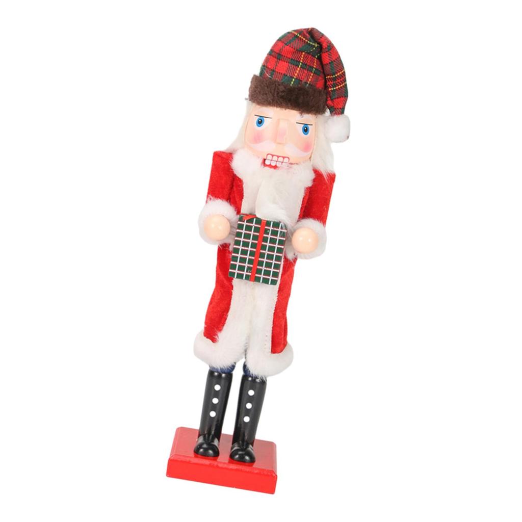 36cm Wooden Nutcracker Ornament Handpainted Scene Layout Accessories Party Favors Christmas Desktop Decoration Nutcracker Crafts