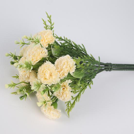 1 Branch??Faux Silk Flower?No-watering?Reusable?Bright-colored?Real Looking Artificial Carnation Wedding Flower?for Balcony?