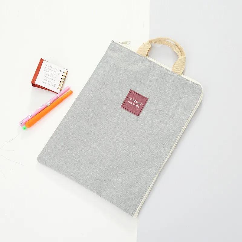 Large Canvas A4 File Folder Document Bag Business Briefcase Paper Storage Organizer Bag Stationery School Office Supplies