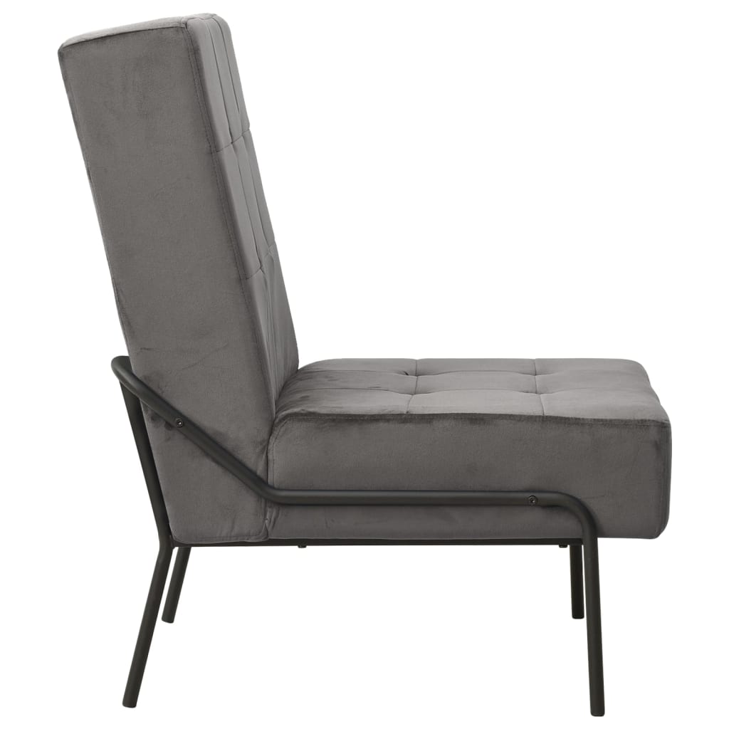 Vidaxl Fotel, 65X79X87 Cm, Ciemnoszary, Obity Aksamitem