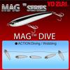 YO-ZURI Соленая Вода Приманка Mag Dive Плавающая 200мм Цвет Черный Фиолетовый Смещение Центра Тяжести