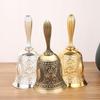 Polished Finish Metal Hand Bell Lotus Vintage Hand Bell Handbells Brass Call Bell  For Teacher