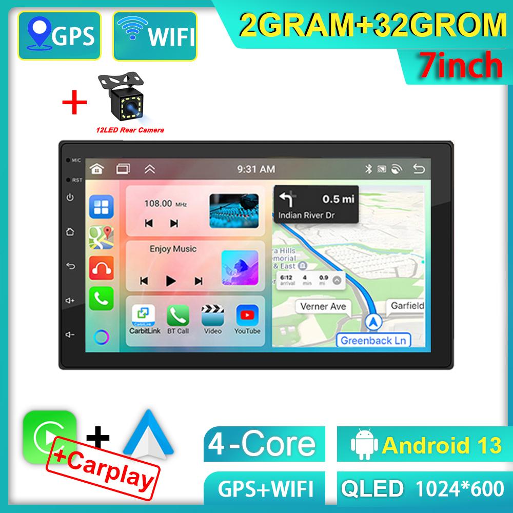 7"/9"/10" автомобильный радиоприемник Android 13 Androidauto Carplay WIFI GPS автомобильный аудиоплеер автомобильный мультимедийный проигрыватель для Hyundai Nissan Toyota Kia
