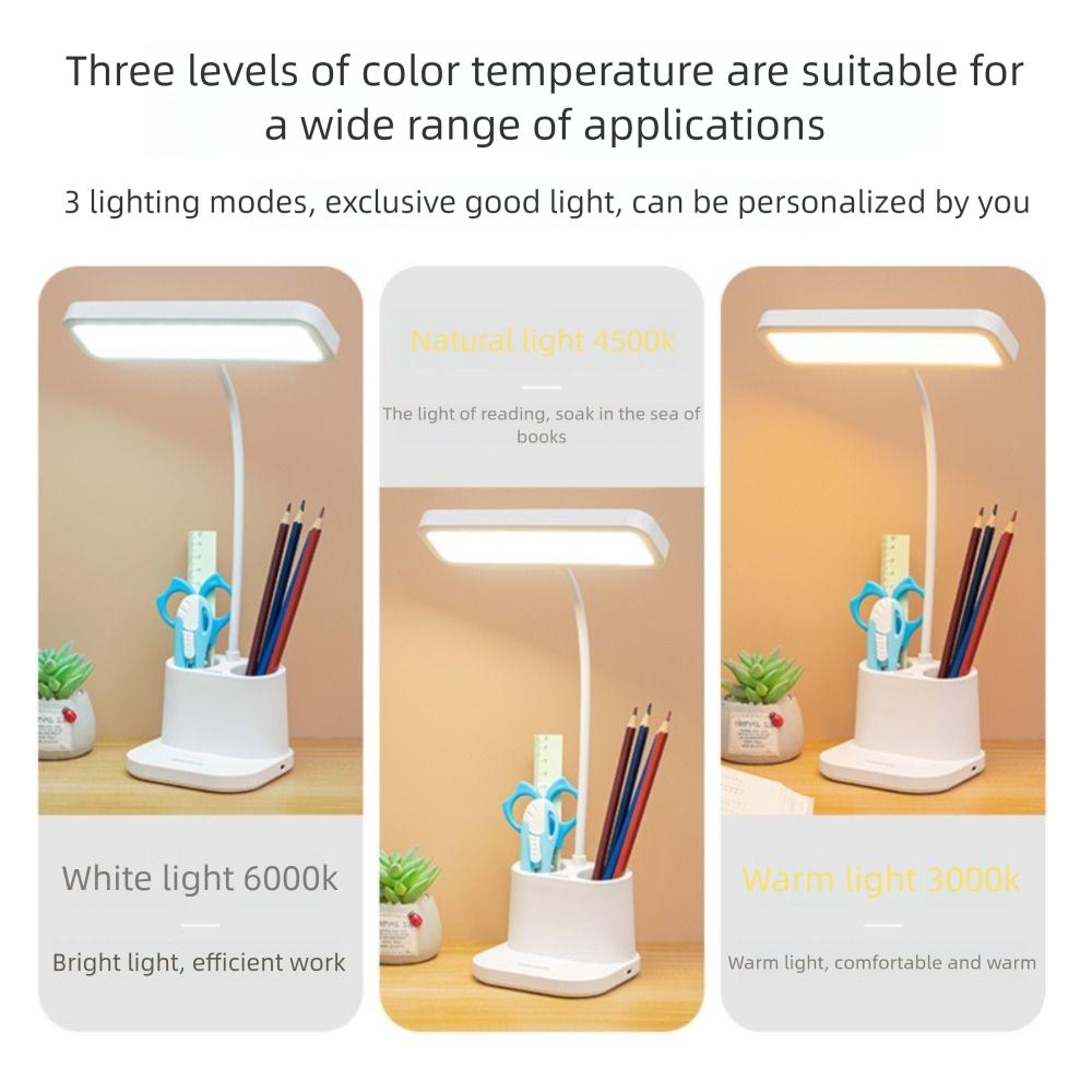 Регулируемая настольная лампа для чтения Защита глаз Светодиодная прикроватная лампа Ночной свет Обучение