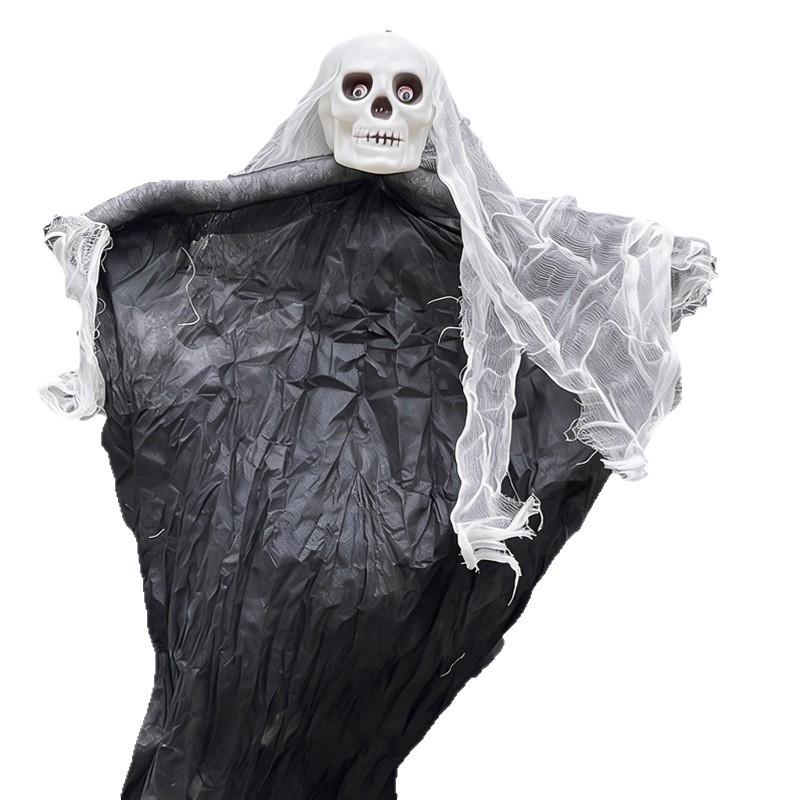 Halloween Hanging Ghost Decoration Skull Gauze Prop Haunted House Outdoor Party