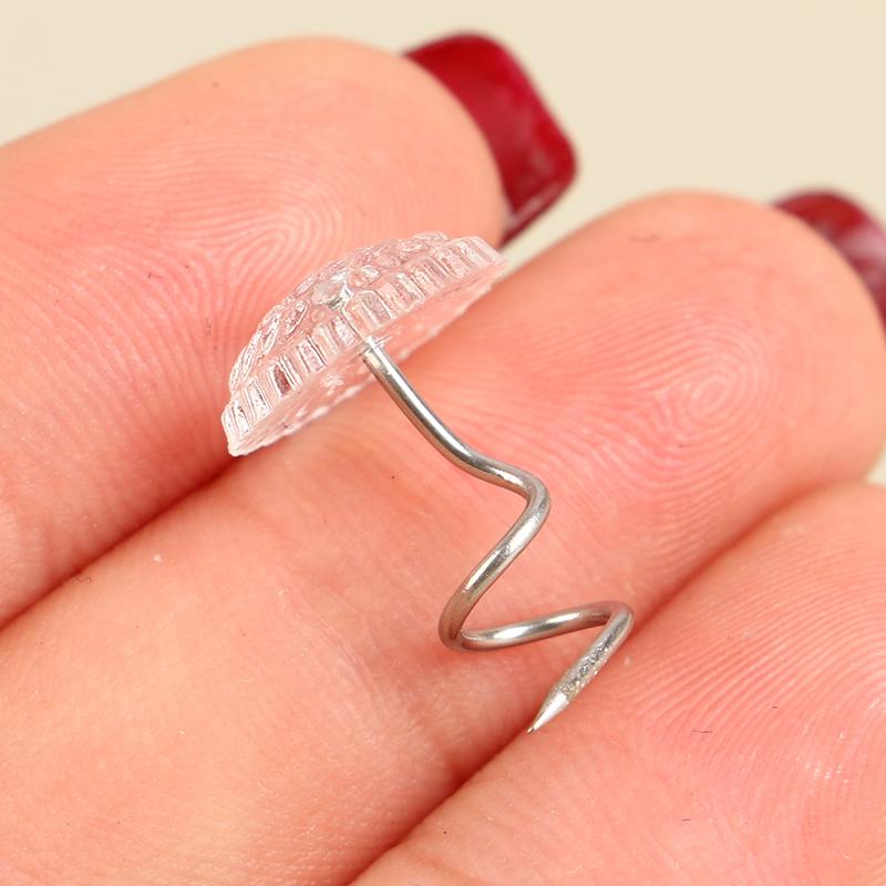 100 шт. прозрачных головок, закручивающиеся штифты, фиксированные для обивки, одеял, стульев, диванов, декора