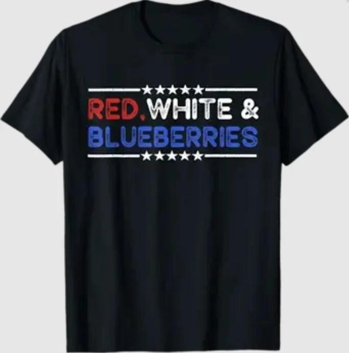 Funny Retro Red, White and Blueberries Patriot T-Shirt