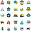 50 Sheets Of Outdoor Camping Theme Pp Waterproof Decorative Stickers Diy Mobile Phone Case Luggage Refrigerator