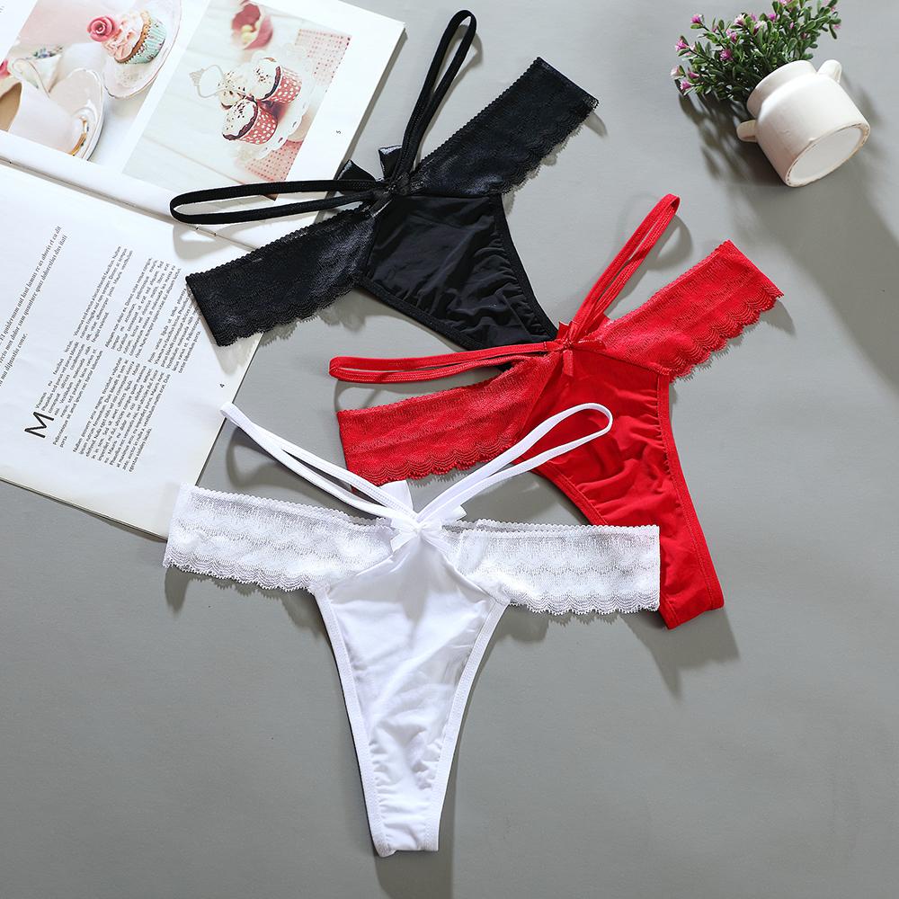 Low Waist Panties Sexy Underwear Lace Thin Strap Thongs Women Ladies Briefs Lingere Panty Underware Comfortable Lingerie