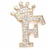 Crown 26 Initial Letters A To Z   Brooch Pins Women