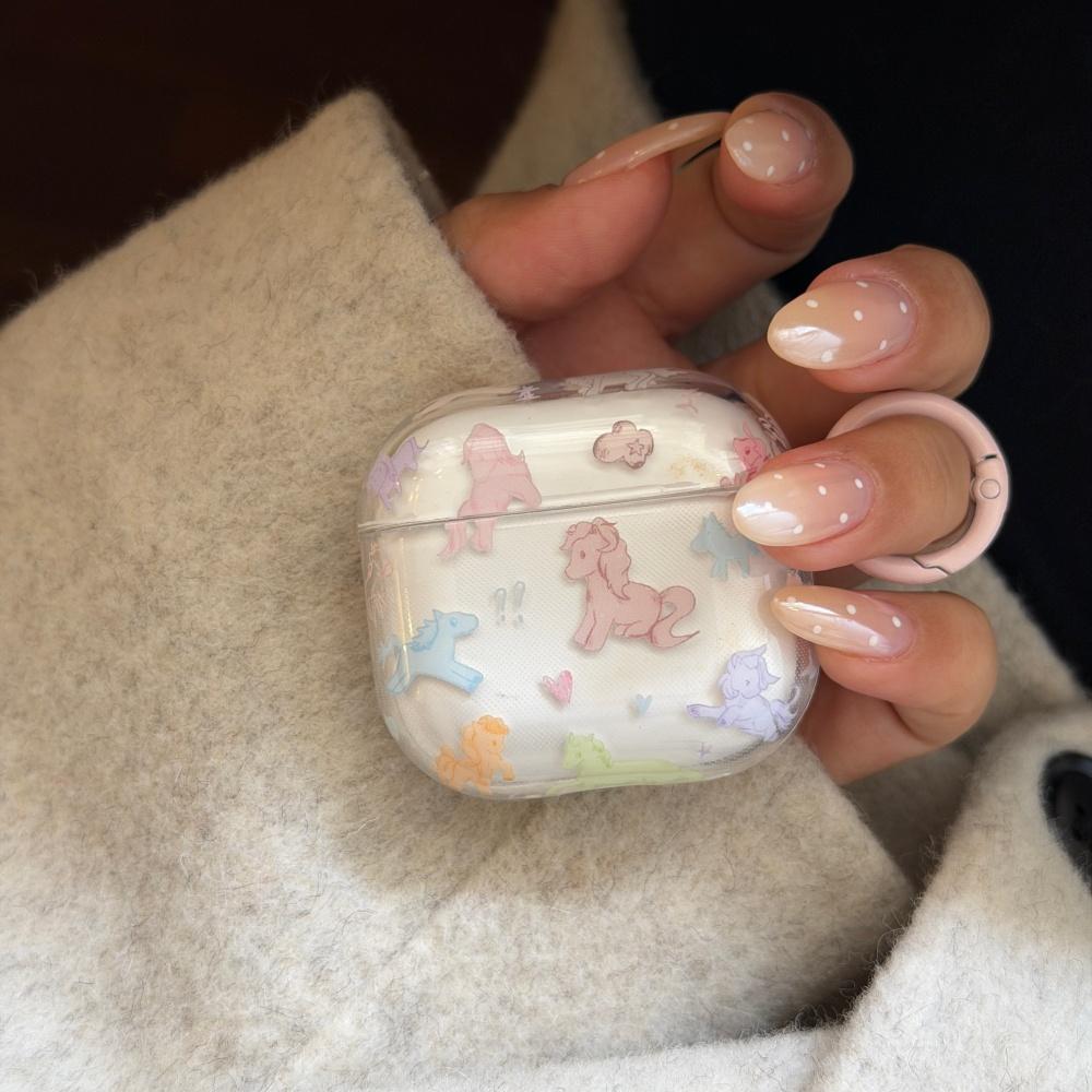 Ins милый цветной граффити пони защитный чехол для airpods4 airpod3 подходит для apple pro чехол для наушников второе поколение беспроводной bluetooth 1 третий