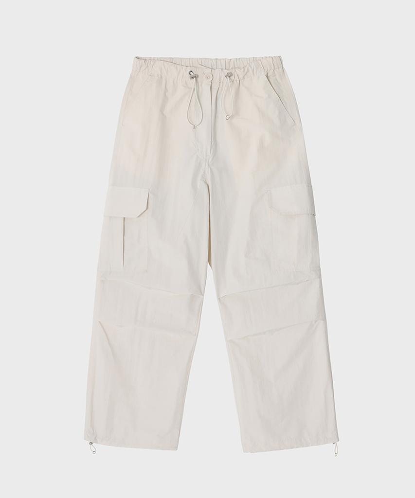 NOIRER FOR WOMAN Cotton-Nylon Parachute Pants (Cream)
