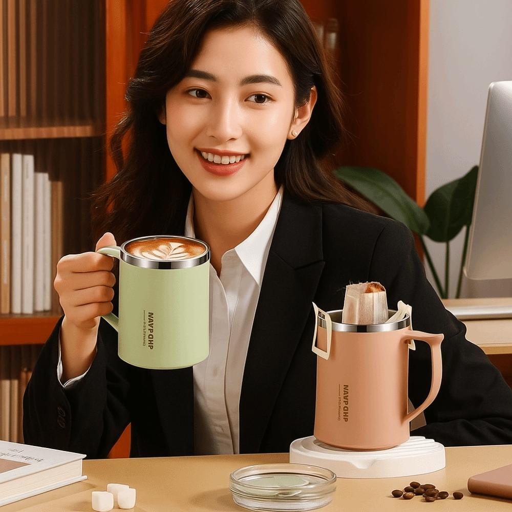 with Tea Filter Insulated Coffee Cup Large Capacity Water Cup Thermal Mug Students Gift