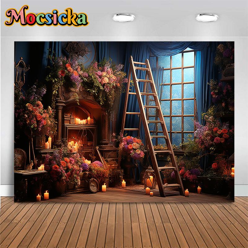 Mocsicka Весенний Пасхальный Фон Фотосъемка Ночной Цветок Детский Душ Семейный Фон Декор на День Рождения Обои Фотостудия
