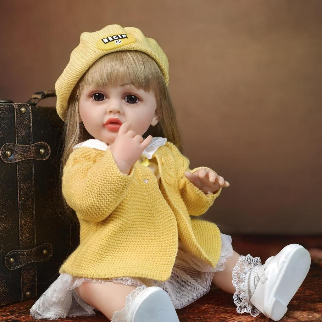 Модная кукла Reborn для девочек, полностью силиконовая, виниловая, 22 дюйма, длинные волосы принцессы, сделай сам, реалистичные куклы для новорожденных, подарок на Рождество Bebe Reborn