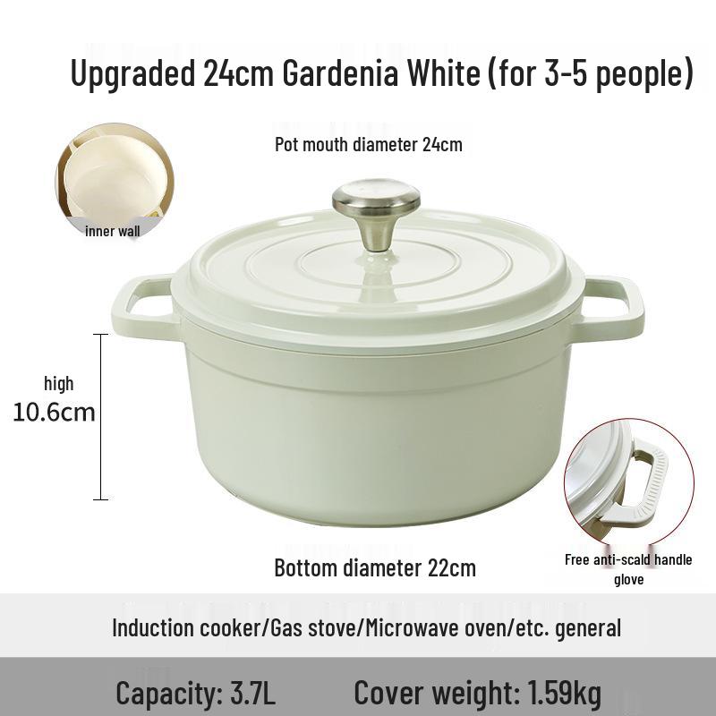 Кастрюля-казан Mingjue с антипригарным эмалевым покрытием, из алюминиевого сплава, подходит для индукционных плит, для тушения и супа.