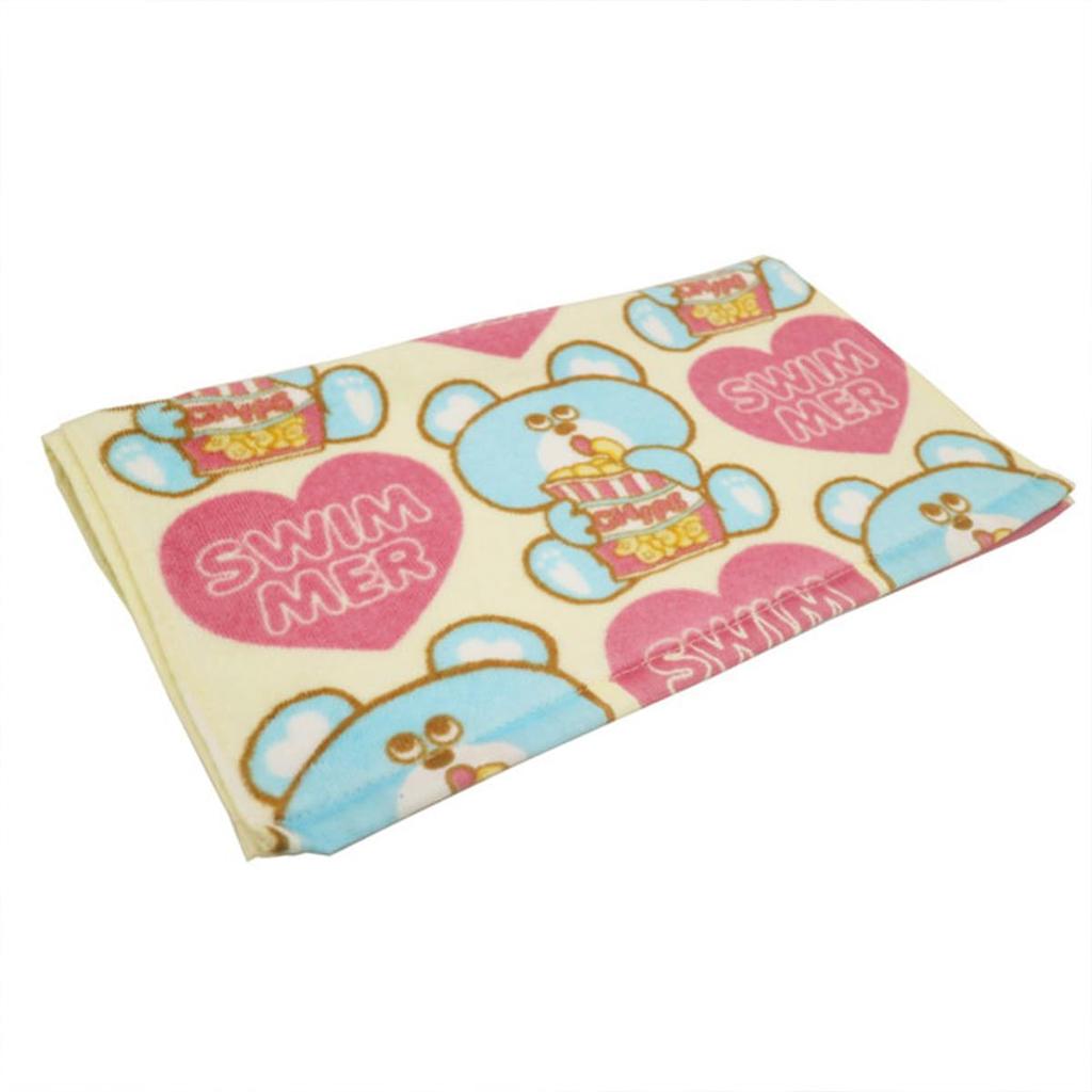 Marushin Face Towel Swimmer Yum Yum Bear 0745000100 34 x 80 cm Approx.