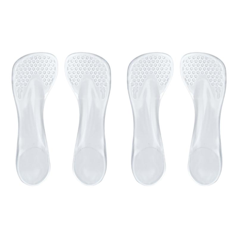 2 Pairs Women's Gels Cushion Insoles For High Heels With Arch Support And Antislip Design 3/4 Length Invisible Inserts