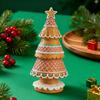 Mini Gingerbread Christmas Tree Ornament Miniature Xmas Tree Resin Statue Figurine Home Office Holiday Party Tabletop Decoration