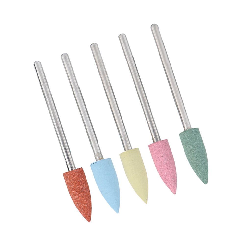 5PCS Stainless Steel Pedicure Drill Bits Silicone Rubber Silicone Nail Drill Bits Nail Care