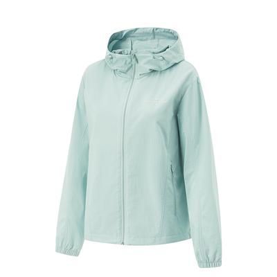 Удобная повседневная простая куртка с капюшоном и молнией с оборками из листьев, женские куртки цвета тумана-серо-зеленый AFDV448-3