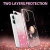 For Xiaomi Poco X7 Pro 5G/Redmi Turbo 4 5G Case Ring Kickstand TPU Flowers Phone Cover Gradient Glitter