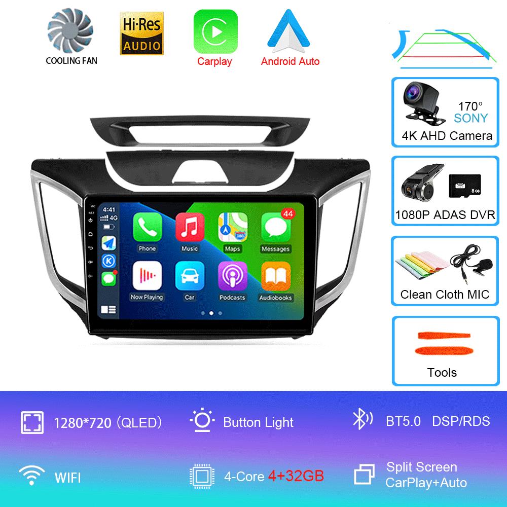 Автомагнитола Android 14 для Hyundai Creta IX25 2015 - 2019 Мультимедийный видеоплеер Навигационная стереосистема GPS Нет 2din 2 din dvd