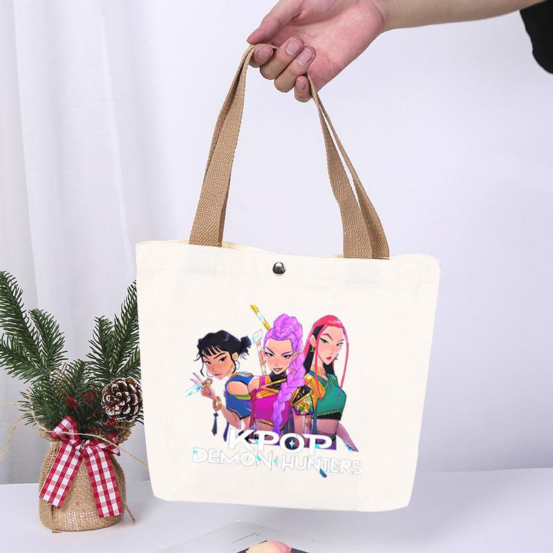 K-Pop Anime Cartoon Printed Student Large Capacity Portable Shoulder Bag Casual Canvas Bag