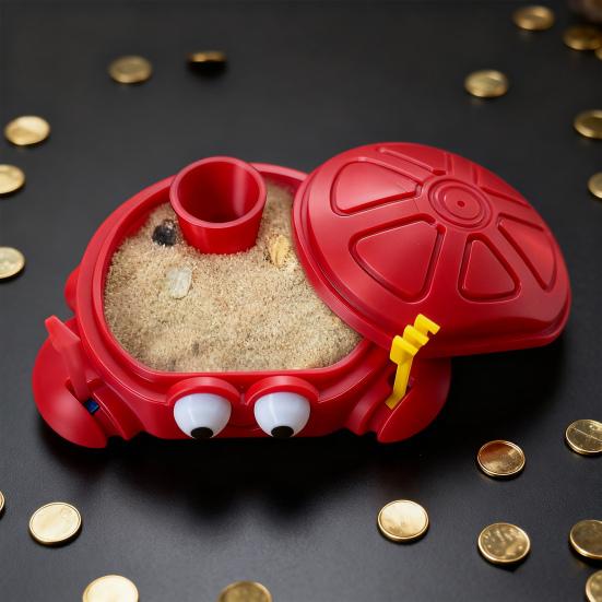 Mini Crab Sandbox with Lid Summer Indoor Outdoor Cartoon Crab Sand Storage Box Ornament Stress Relief Sand Container Beach Toy