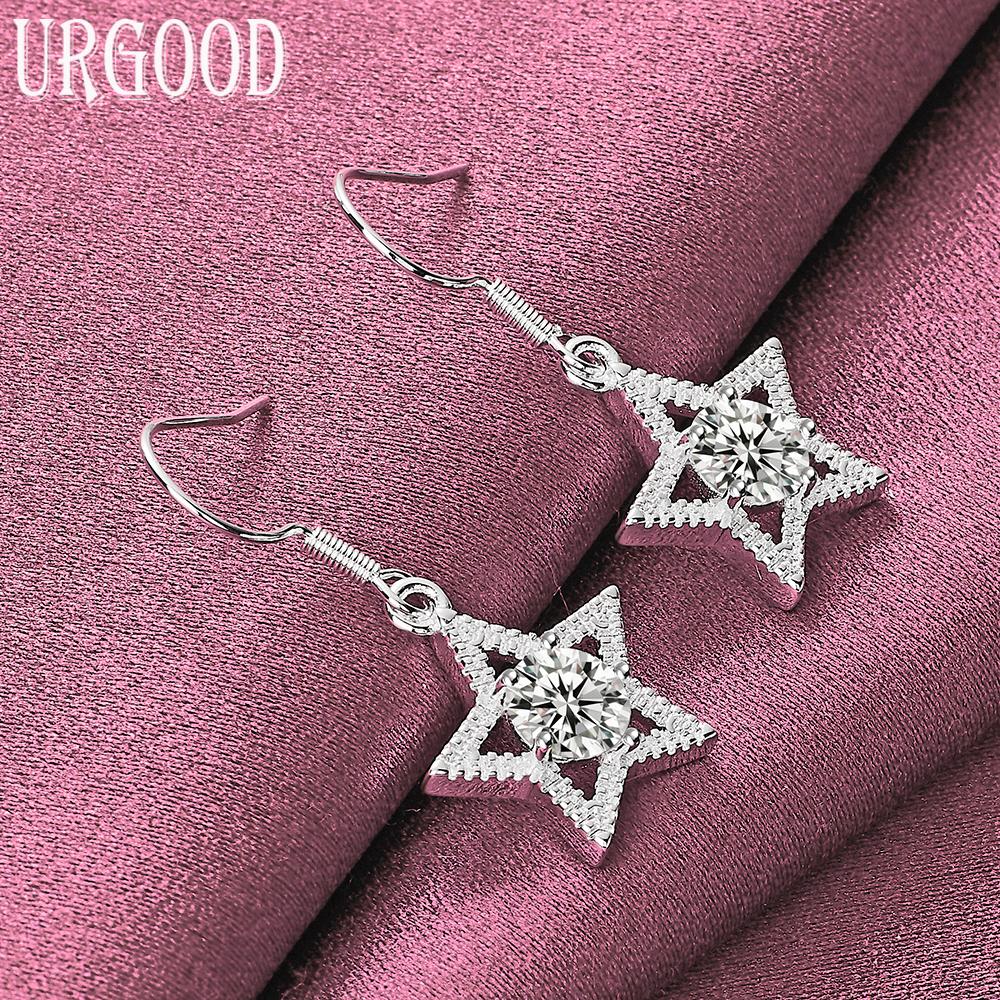 Серьги-звезды из стерлингового серебра 925 пробы с цирконами AAA, свадебные украшения